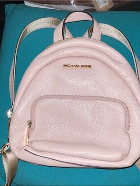 Michael Kors Blush Pink Pebbled Leather Mini Backpack